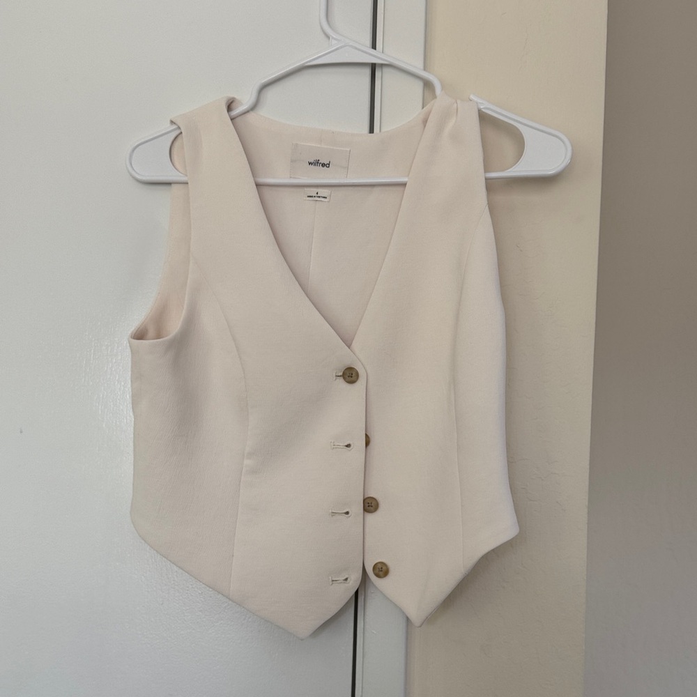 Wilfred Cream Tailored Button Vest